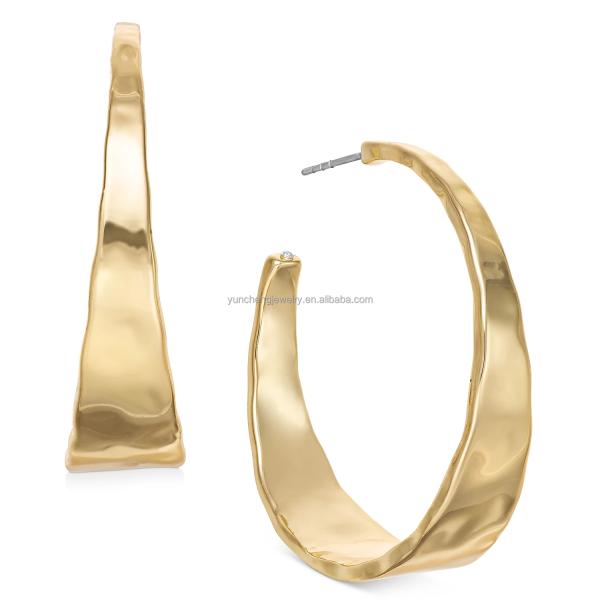 ODM Медное сплав Средние серьги 14k Золотые серьги Средние