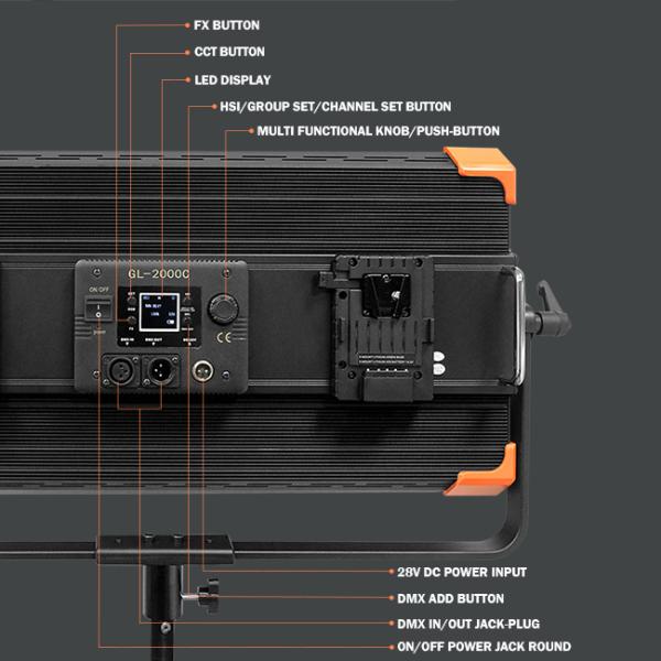 Полный металл Rgbw светодиодный фотоаппарат 200w Телевизионное оборудование Cri 95ra Для освещения видеостудии