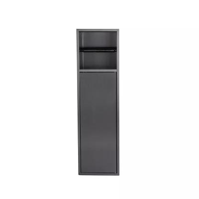 Wall Embedded Mounted Stainless Steel Niche With Paper Holder Matt Black