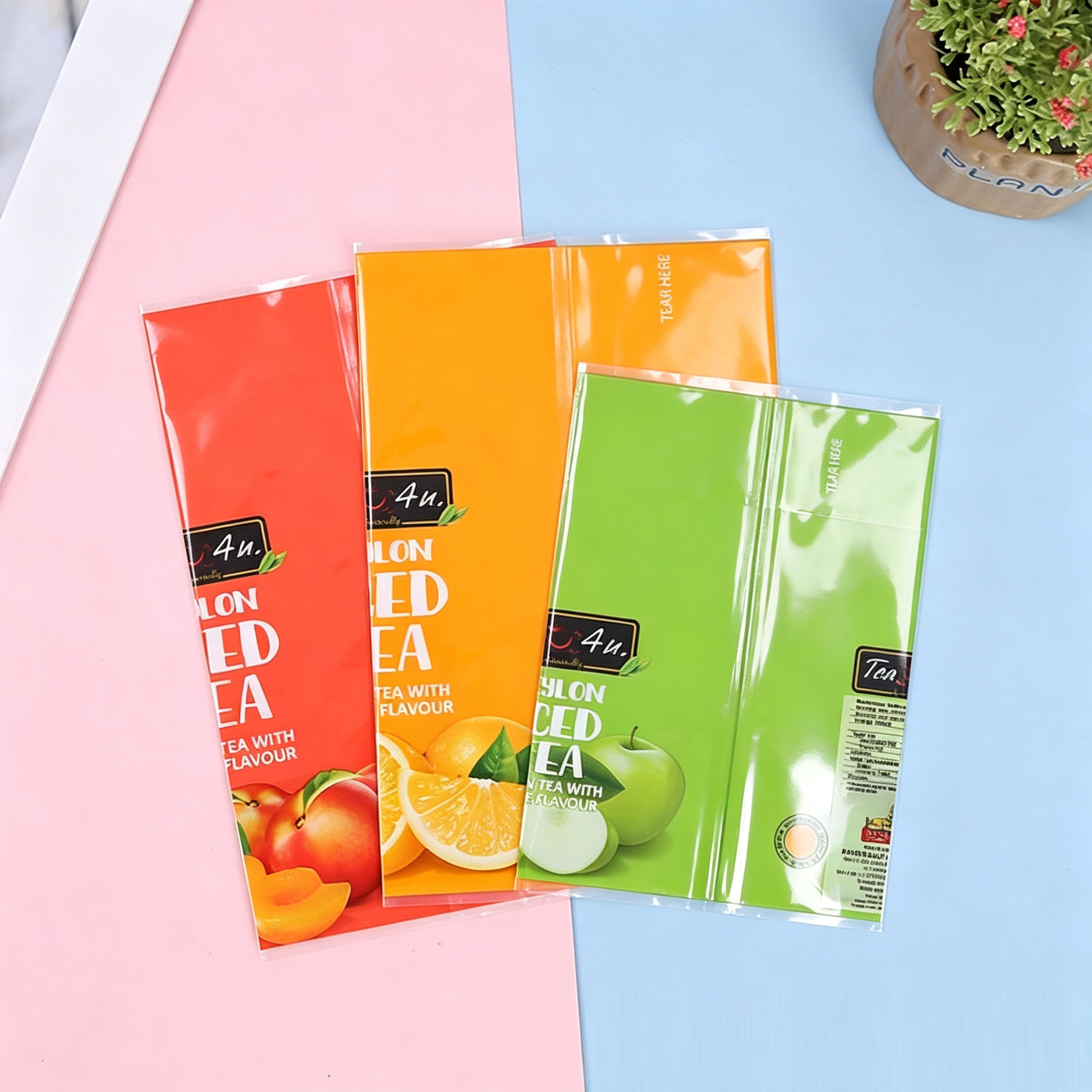 Custom PVC Shrink Sleeve Labels For Juice Bottles | Full Wrap Heat Shrink Film Label For Iced Tea Fruit Drink Plastic Bottle OEM Printing