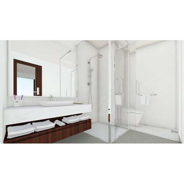 Cottage Prefab Timber Homes , Prefabricated Wooden Houses With Open Area Bathroom