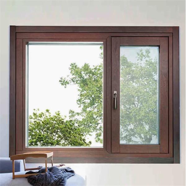 Горизонтальное открытие деревянное зерно алюминиевое ограждение окна звукоизоляция 35 дБ