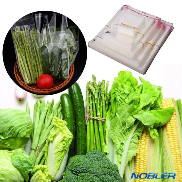 Saco de embalagem de vegetais e frutas de plástico transparente e multiuso