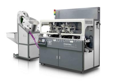 Corrente totalmente automático cinzenta da máquina de impressão da tela - datilografe a 0.6Mpa ar comprimido