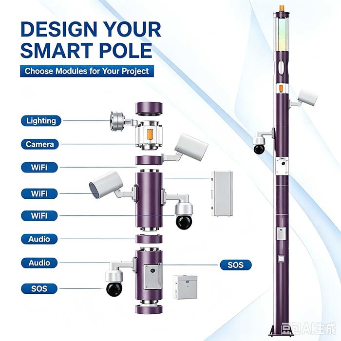 Smart Street Light Pole with Remote Management and Cloud Platform