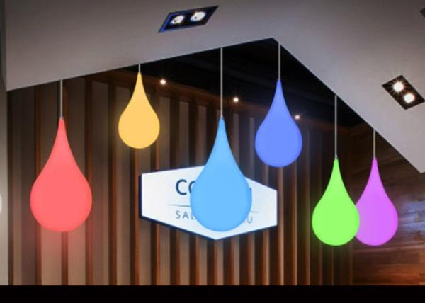 Hanging Water Drop Shaped Deco Lighting Room / Shop Use Funny Colorful Design