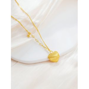 Christmas present heart pendent for women girl lover 24K jewelry