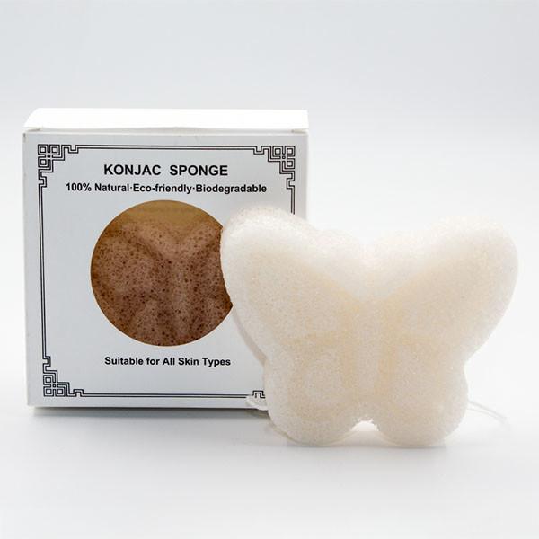 Facial Cleaning Organic Natural Konjac Baby Bath Sponge Butterfly Oval Shaped