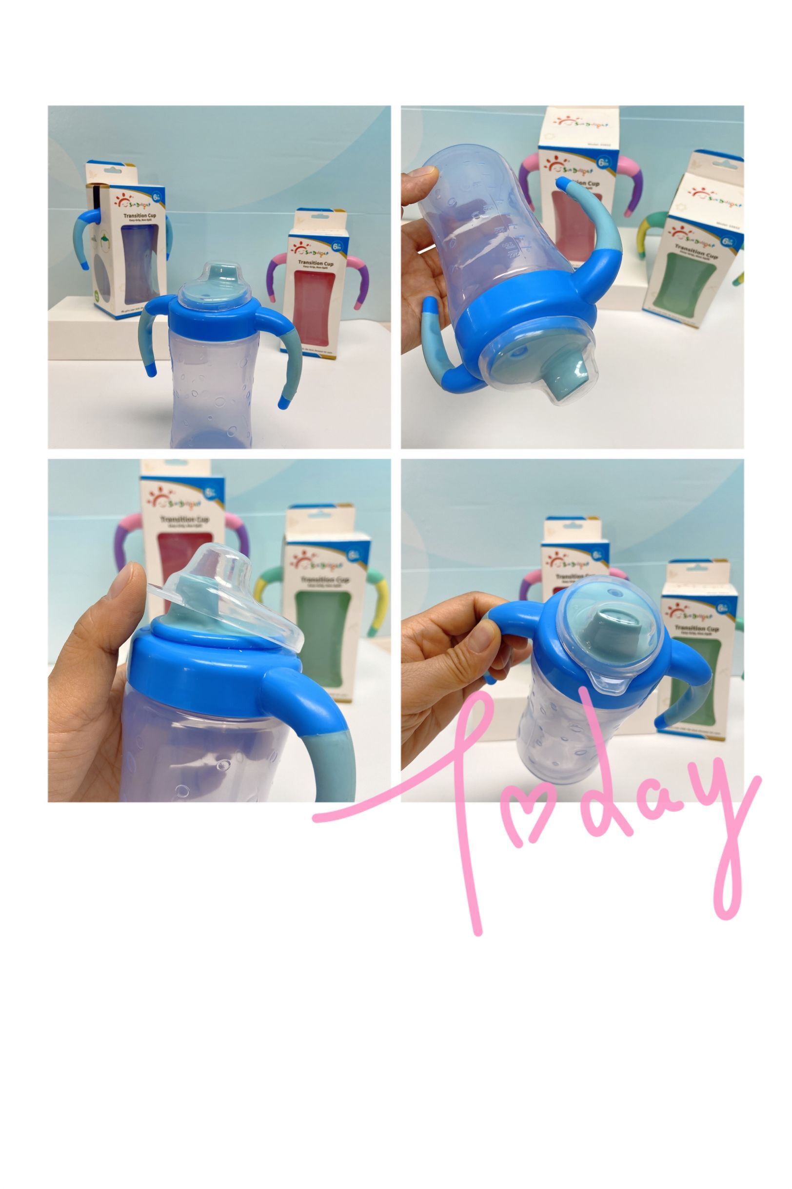 Не ручка расслоины двойная чашки Sippy ребенка 6 унций