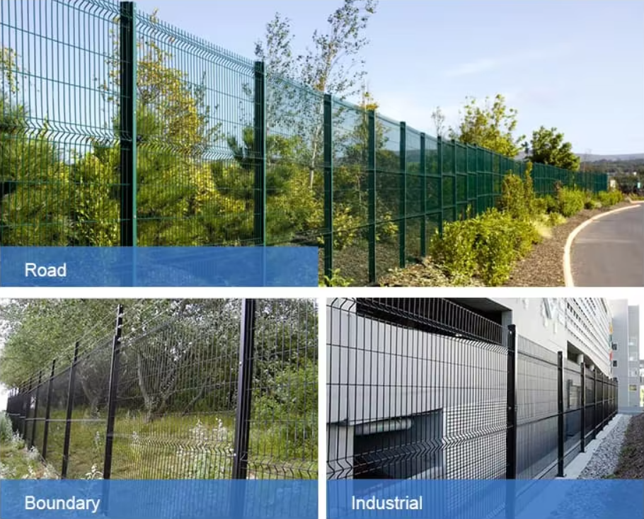 Green Powder Coated 3D Bending Fence Metal Wire Mesh V shaped
