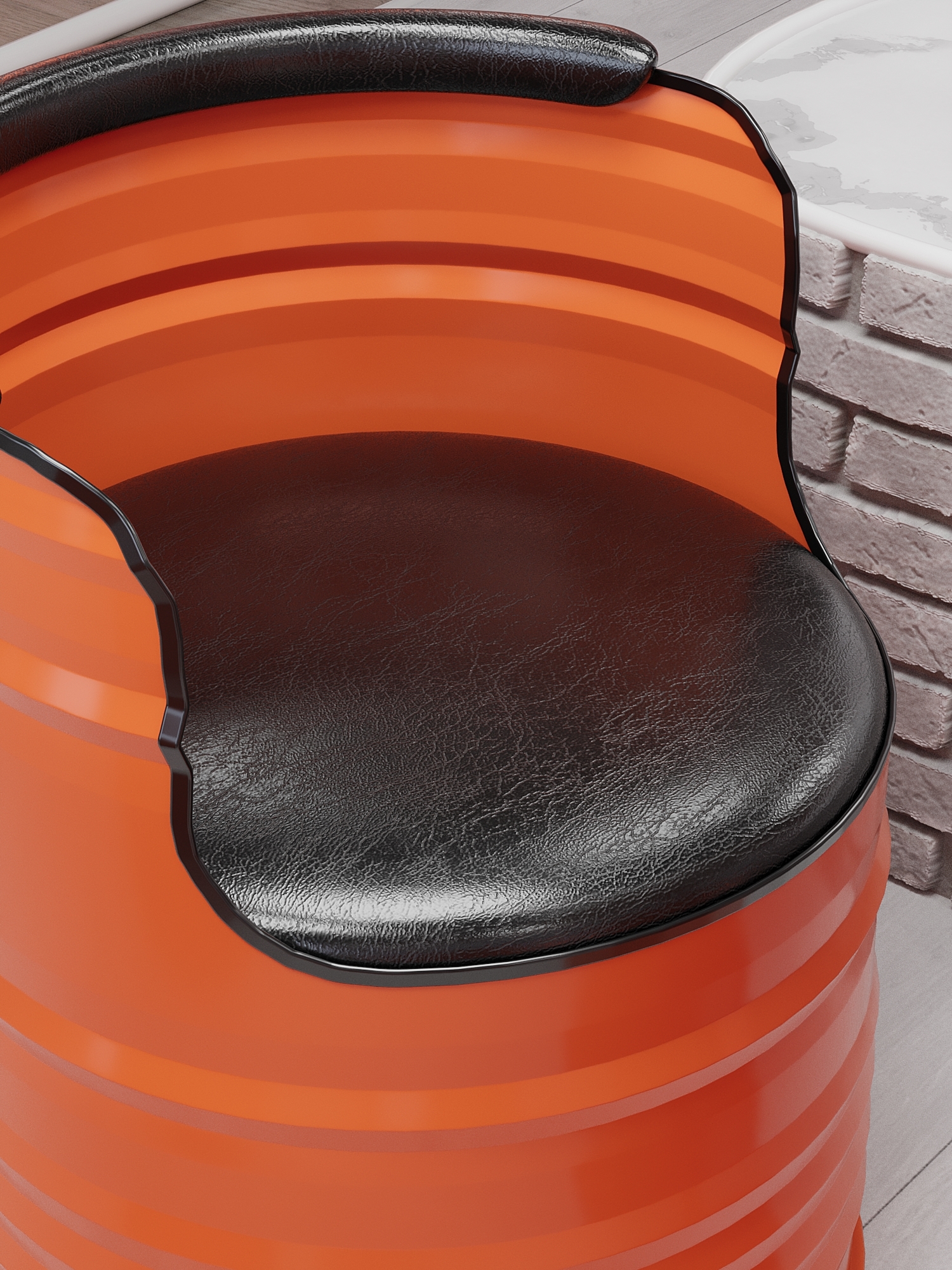 Durable Iron Frame Industrial Metal Chair Table Set with Premium PU Leather Upholstery and Compact Design