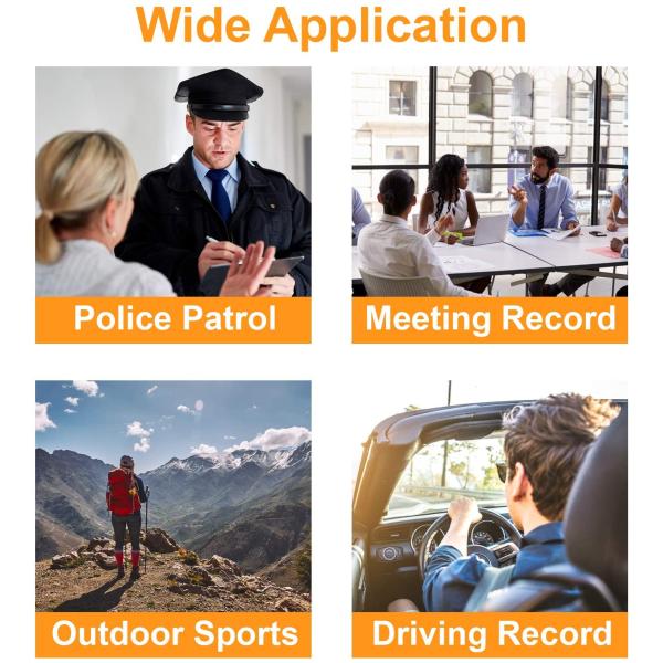 A câmara de vídeo completa 128G 3500mAh da polícia de HD 1296p grava as imagens audio video