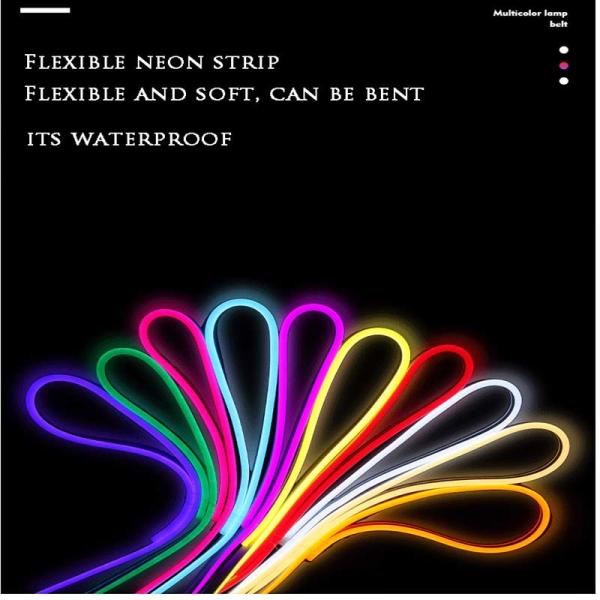 5x12mm Lake Blue LED Neon Flex Strip Silica Gel Waterproof Neon Flexible Strip Light