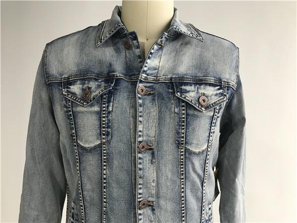 Popular Light Wash Denim Jacket Mens Sherpa Lined Trucker Jacket TW76524
