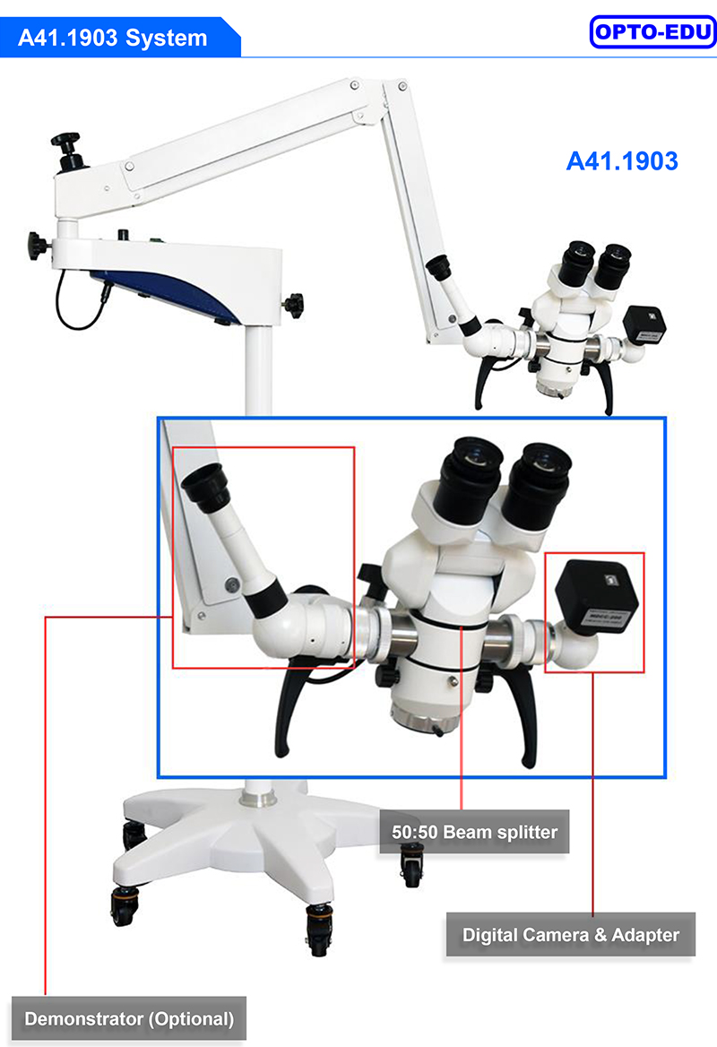 микроскоп A41.1903 хирургии глаза 8x расстояние 50mm до 80mm Interpupillary