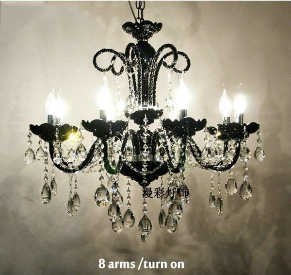 Black and silver crystal chandelier light fixtures ( WH-CY-20)