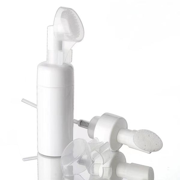42/410 43/410 Customized Plastic Foaming Pump With Silicone Brush for Facial Skin Clean