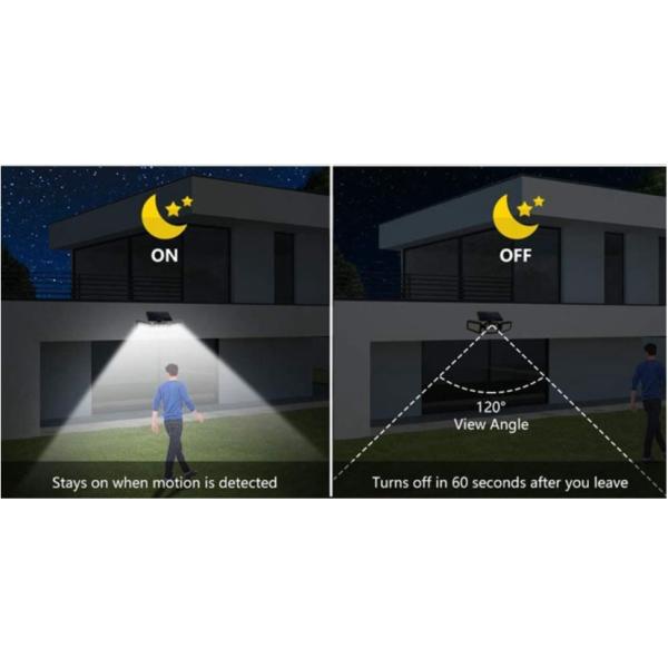 6000K 5.5V Outdoor Wall Mounted Solar Lights , 8m Detection PIR Senor Street Light