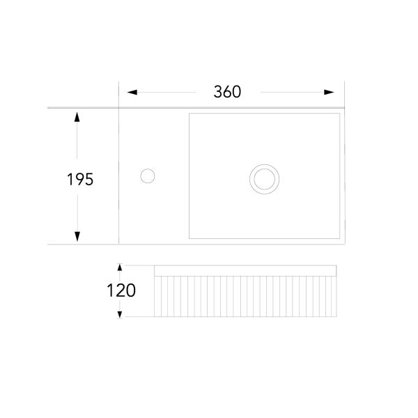 Durable Ceramic Wash Basin Bathroom Vessel Sink White Rectangle
