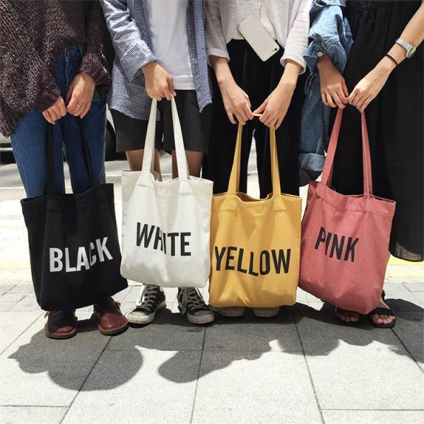 Eco Friendly Reusable Women Canvas Cotton Bag Custom Printed Organic Tote for Grocery