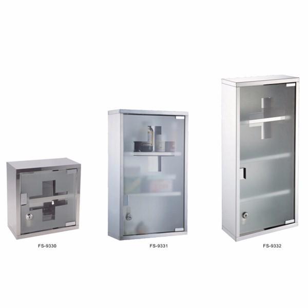 Stainless Steel First Aid Kit Boxes For Home Office Workplace Glass Medicine Cabinet