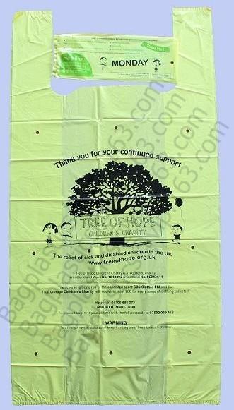 Compostable Donation Bags charity sacks, charity bags, charity donation Bags, jumbo vest carrier, clothe donate bags
