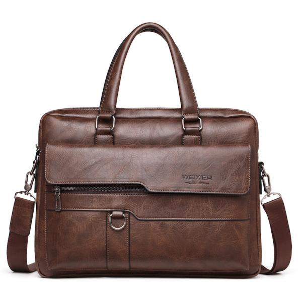 Men'S Briefcases Business Laptop Handbags Crossbody Shoulder Bag Pu Leather Bags Men Briefcase