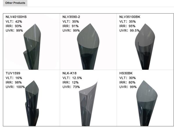 High Light Transmission Solar Shade Window Films , Low Reflection Car Window Tint Film