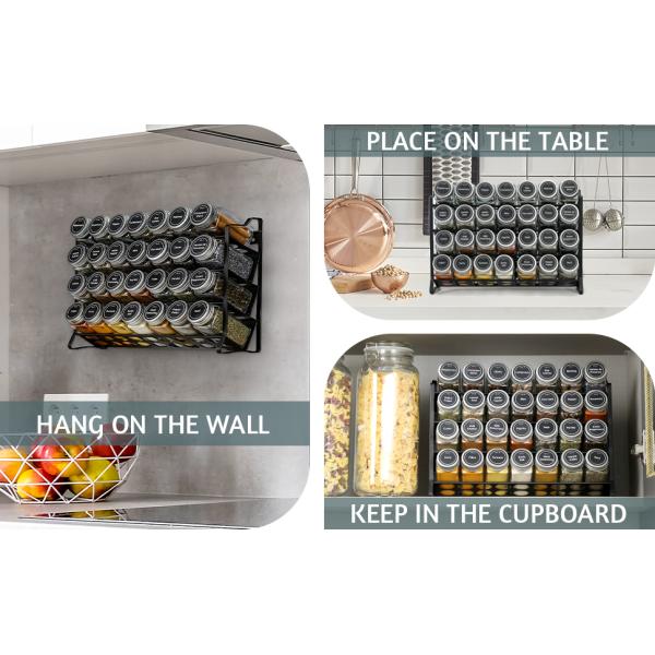 4 Layers Wire Iron Mesh Spice Jar Rack for Kitchen Organization Rack Size 30*9.8*23.3cm
