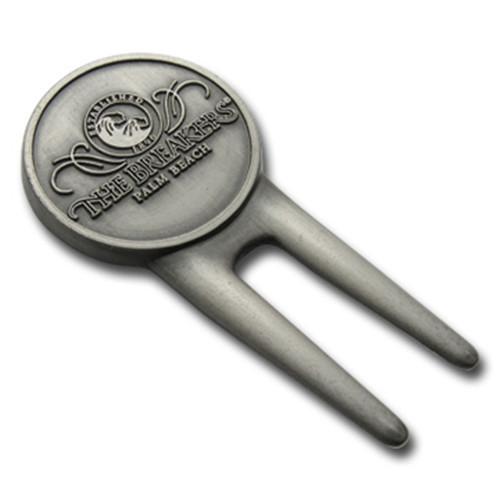 Custom Repair Golf Divot Tool Silver Metal Plated For Souvenir Gift