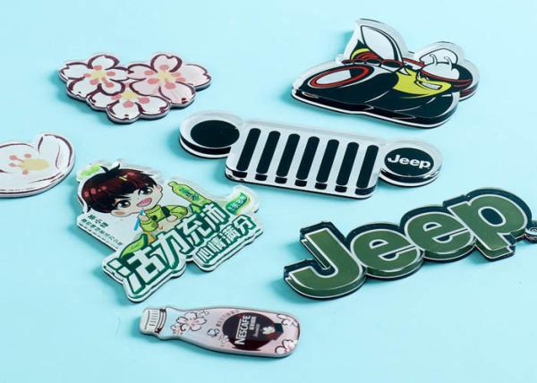 Fashion gift acrylic refrigerator stickers UV full color printing logo design novel magnetic refrigerator stickers