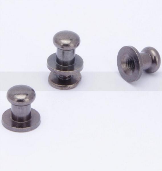 Leather Craft 6mm Head Screwback Button Stud black nickel（gun black)