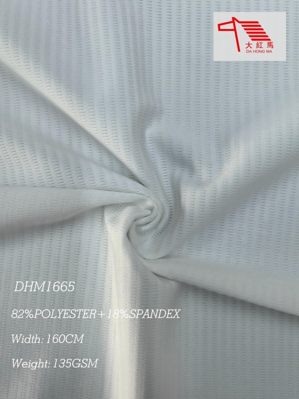 Transverse Mesh 82% Polyester 18% Spandex Fabric 135GSM 4 Way Stretch for Sportswear