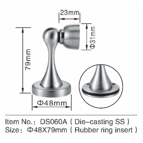 Satin Chrome Interior Door Stops Magnetic Door Hold Open Corrosion Resistant