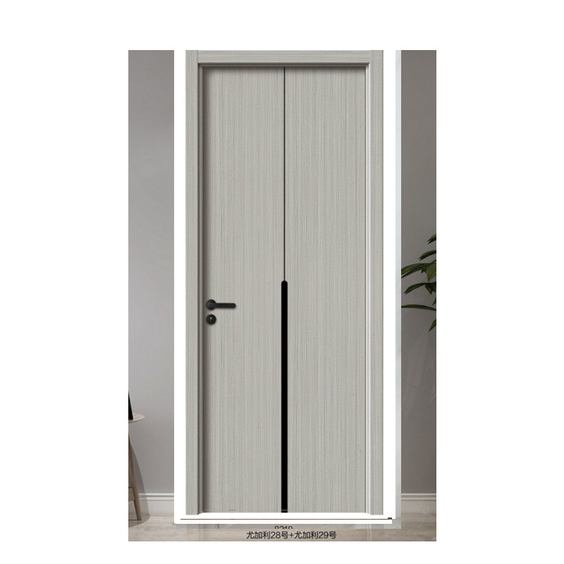 China China Factory High Quality Luxury Interior Wooden Teak Wood Door Designs Plywood  Wooden Door PVC Plastic Interior Doors for House Room With Smart Lock with Smart Lock