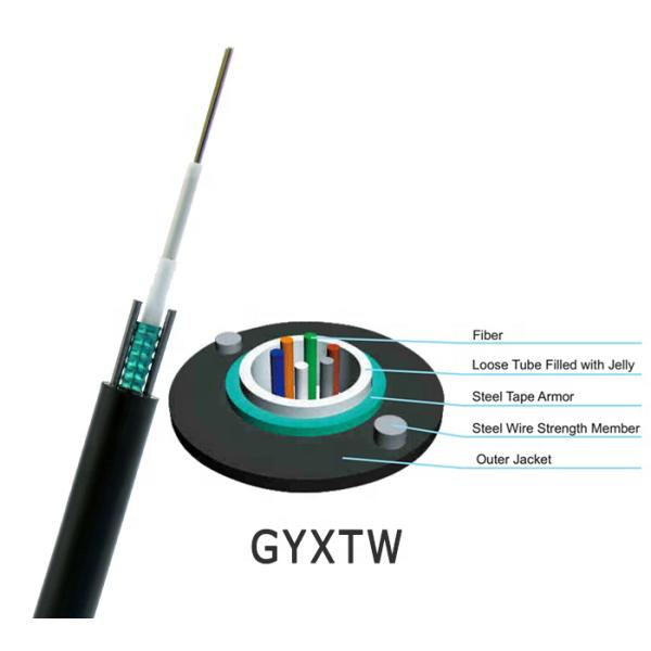 Single Mode Fiber Optic Cable Outdoor Armoured GYXTW 2 4 6 8 12 Core