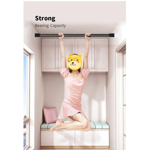 No Drill Extendable Curtain Pole Stainless Steel Shower Curtain Rod