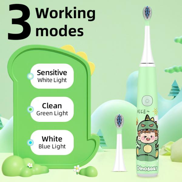 Rechargeable Cartoon Smart Children Waterproof Electric Toothbrush for 3-13 Year Old Kids