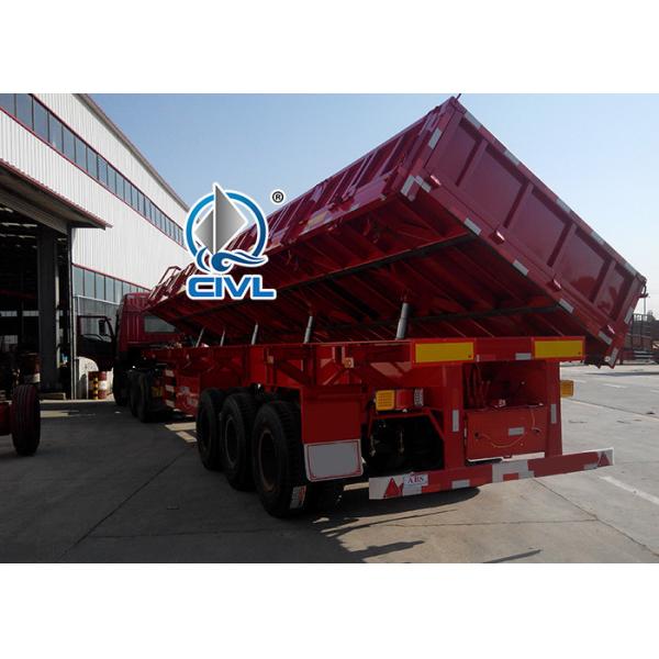 Side Dump 3 Axle 40T Semi Trailer Trucks