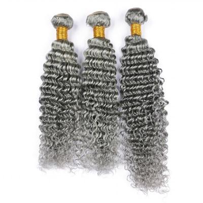 Grey Deep Wave Remy Human Hair Bundles Sew In Weave Bundles Brazilian Bundle Deals