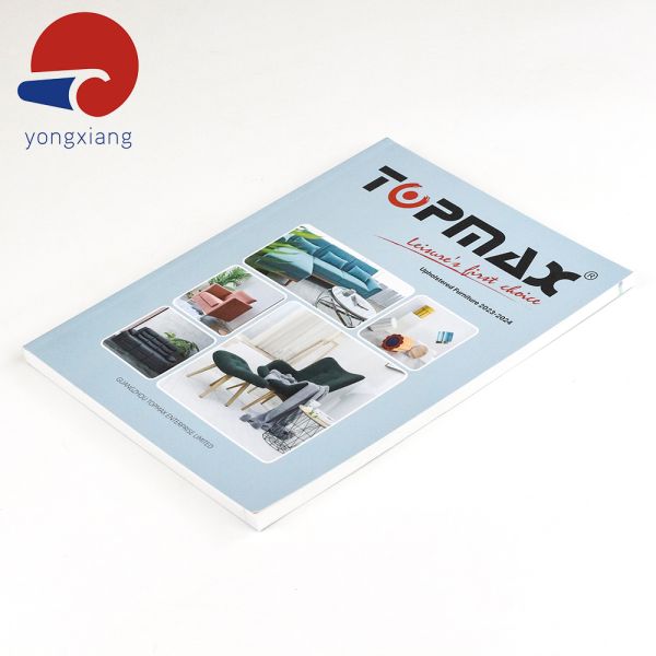 Art Paper Catalog Magazine Printing UV Coating Perfect Bound Catalog Printing