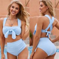 Claro - a natação azul da cor sere o biquini para a tela pura do nylon da cor da praia confortável em conservado em estoque