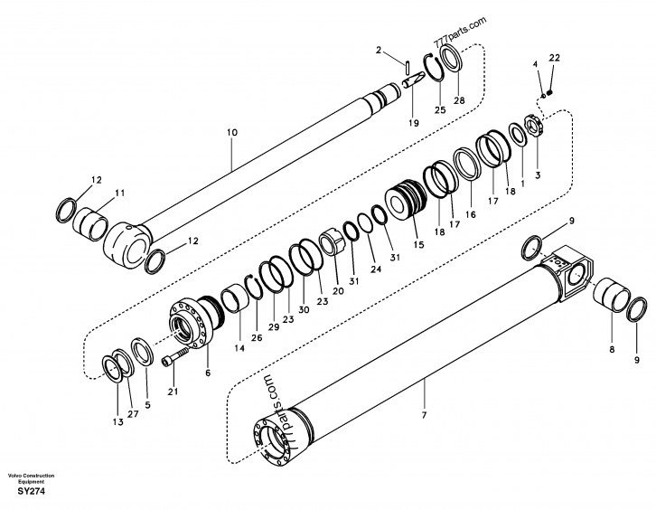 EC290B EC290BLC Hydraulic Arm Cylinder for Excavator Spare Parts VOE14535421 Aftermarket High Quality
