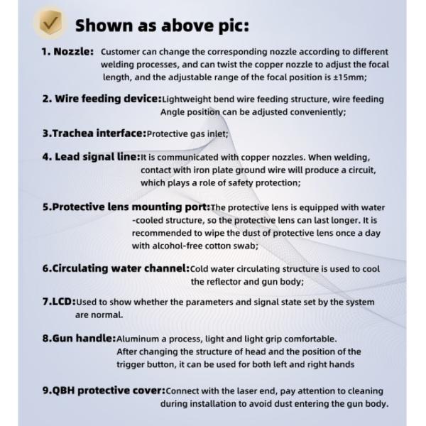 Water Cooling Laser Spare Parts , 5V Handheld Laser Welding Head