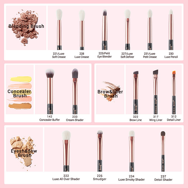 Jessup 15pcs Black/Rose gold Wood Handle Eyeshadow Eyebrow Shader Makeup Brush Set T157