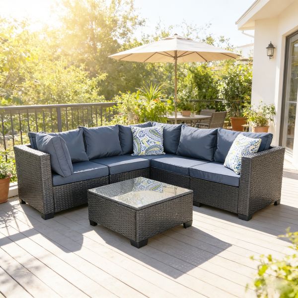 Factory Wholesale Free Combination Rattan Coffee Table and Chairs Set Garden Outdoor Furniture Steel Wicker Sofa Sets