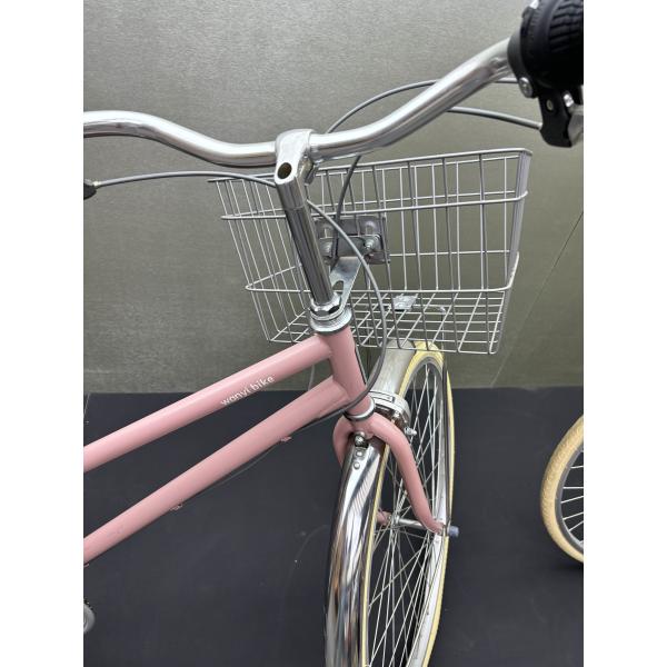 Bicicletas elegantes para viajeros urbanos con manillar plano Bicicleta rosa de 6 velocidades