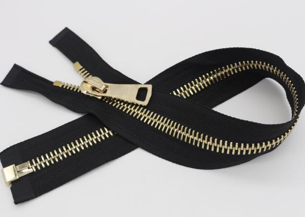 Corn Teeth Two Way Open Ended Zip , Swiss Teeth Metal 24 Inch Separating Zipper