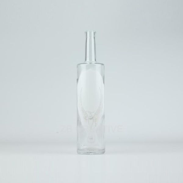 Cork Top Empty Glass Spirit Bottles For Brandy 650g 750ml High White CY-877