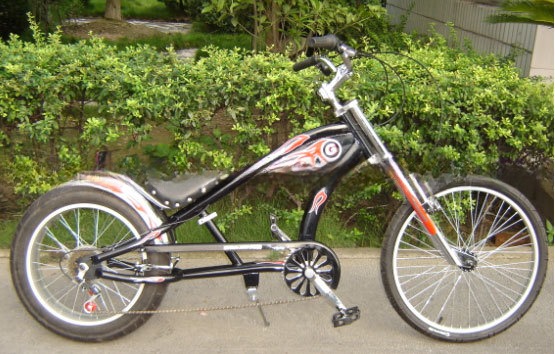 Men's 20-24 Inch Chopper Bike with Fork Suspension and Customizable Options